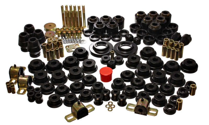 Jeep Wrangler Suspension Bushing Kit - Energy Suspension - Hyper-Flex System with 1in Body Lift Kit - Black - `97-`06